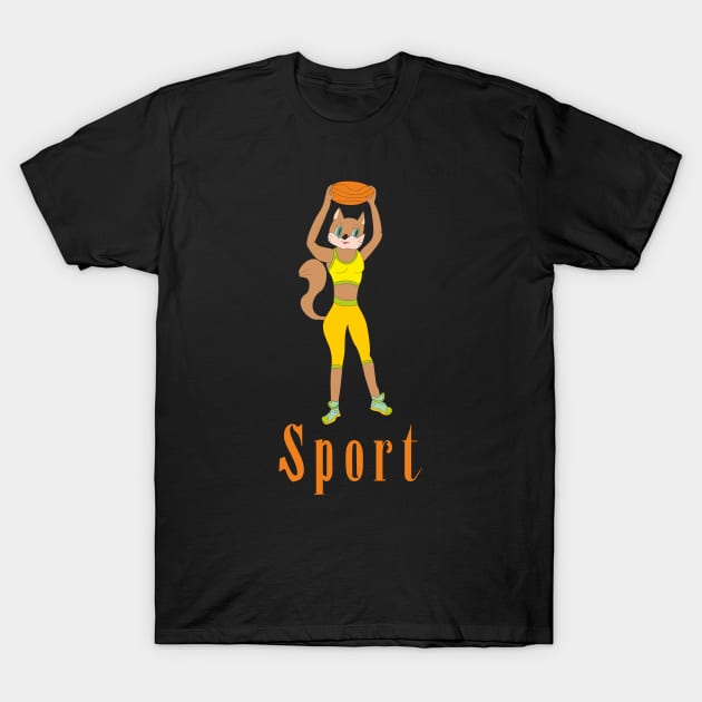 Сat sportswoman T-Shirt by Alekvik